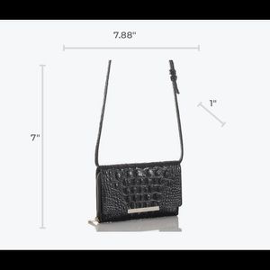 NWOT. BRAHMIN Jacquelyn, black Melbourne, Leather Crossbody handbag.